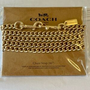 Coach gold chain shoulder crossbody strap 46” New with tag in package
